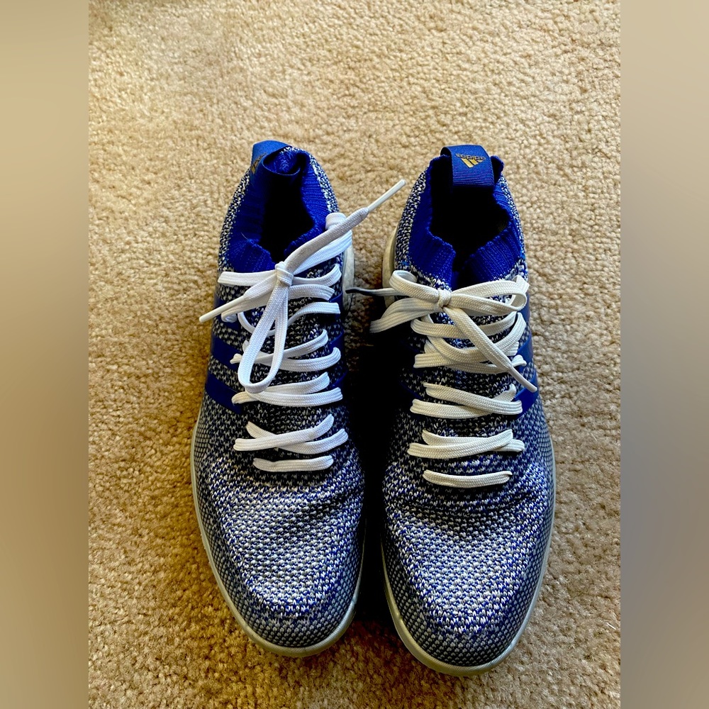 Adidas TOUR360 PrimeKnit Boost Blue White Golf Shoes Cleats Mens Sz 7.0